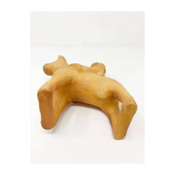 Vintage Terracotta Clay Whistle Horse Ocarina Primitive Folk Art Ethnic Handmade